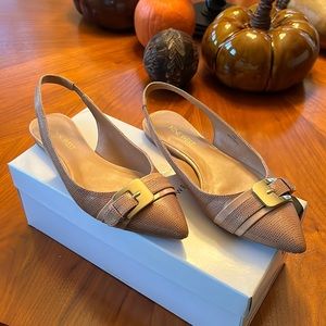 Nine West natural sling back flat sandal